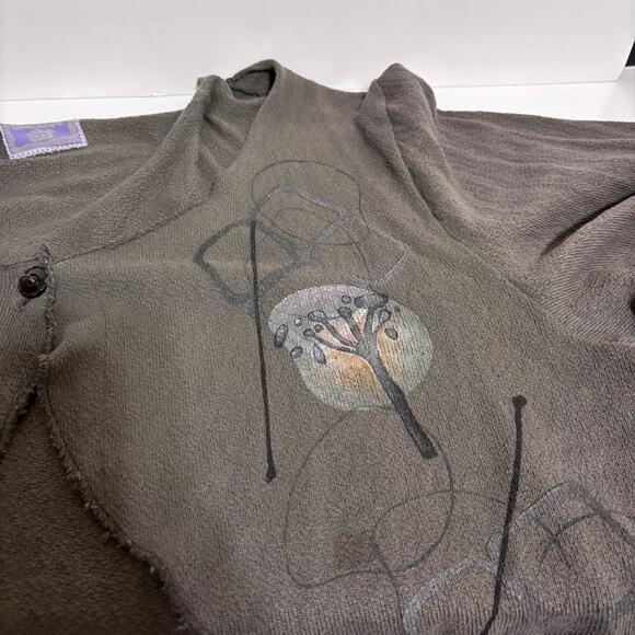 Barclay Gray Lagenlook Hand Printed Boho Short Shrug One Size - Picture 9 of 13